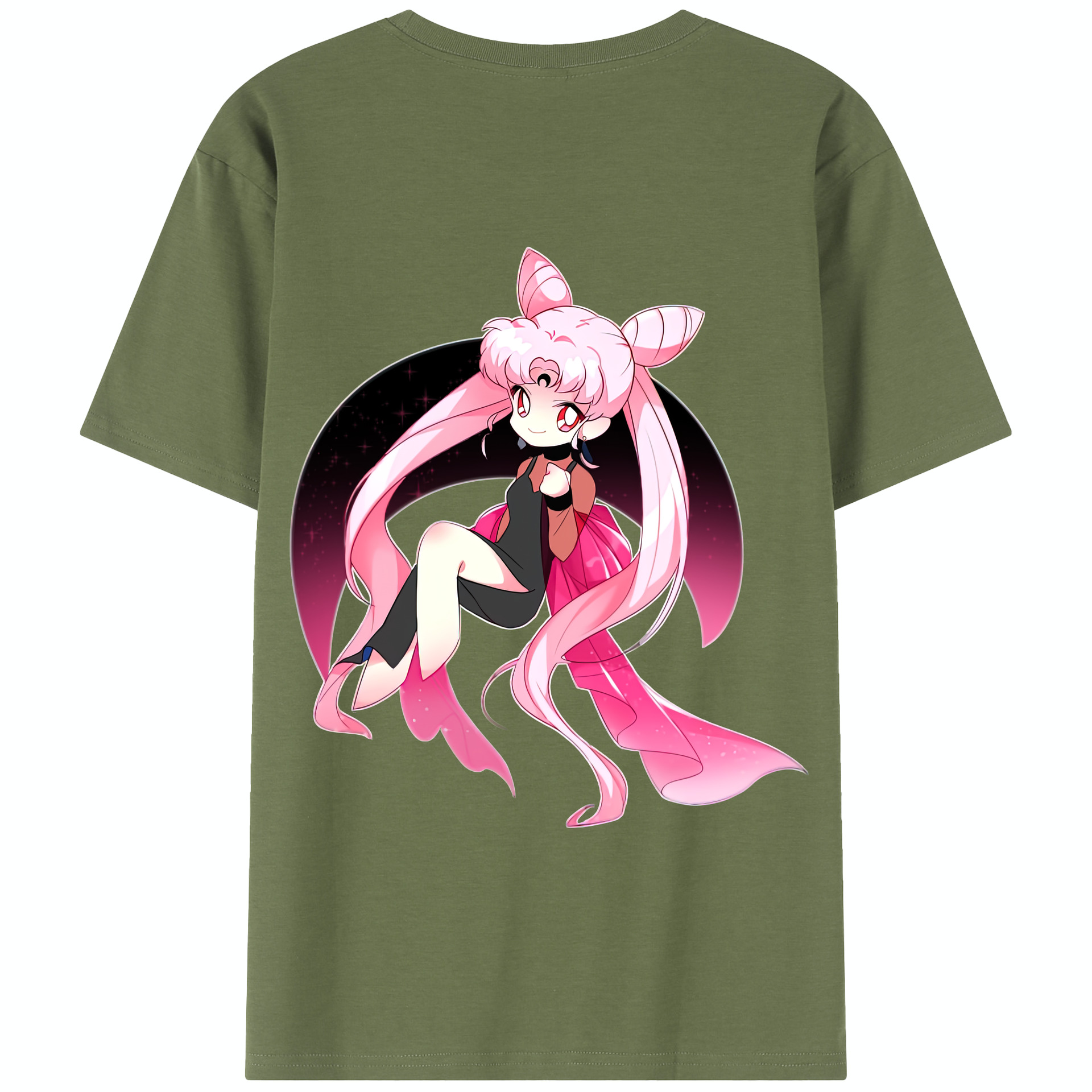 （画像用） 美少女戦士セーラームーン ちびうさ Sailor Moon Chibiusa Tsukino Usagi Small Lady Serenity 綿100％半袖Tシャツ（背面プリント）